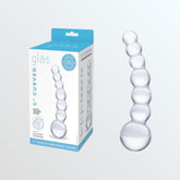 Gläs Curved & Beaded 5" Glass Dildo